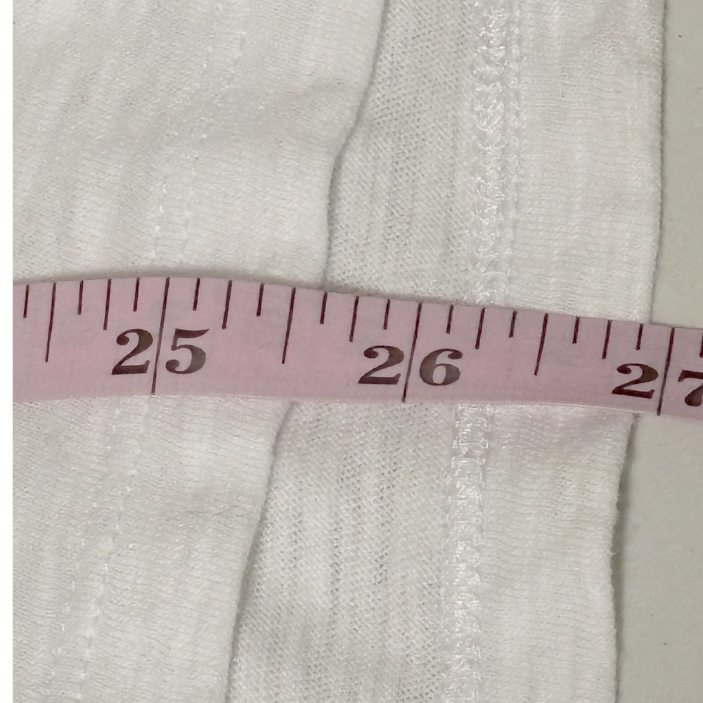 Faherty - Women’s White Long Sleeve Slub Henley Top V-Neck Size Large - Picture 5 of 7